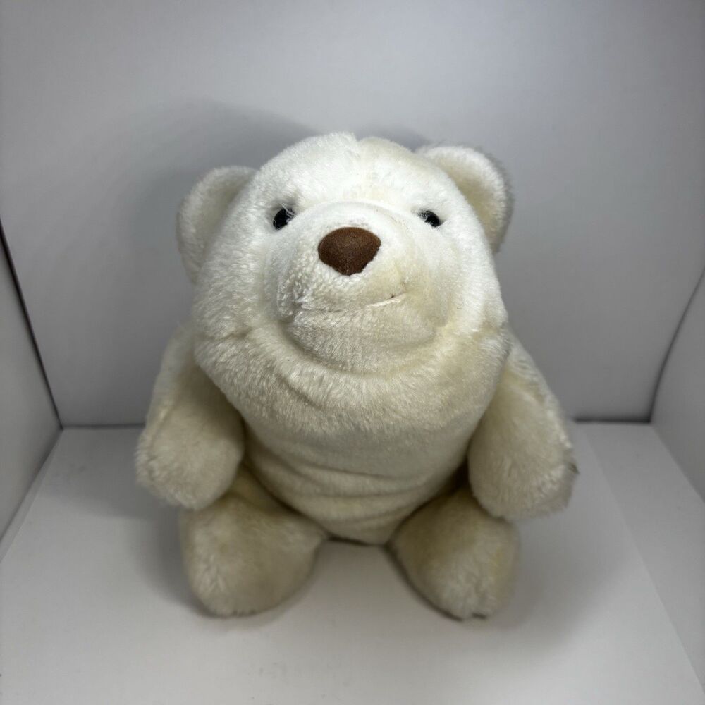 Vintage Gund Snuffles White Teddy Bear Polar Bear Plush Stuffed Animal 10 inches